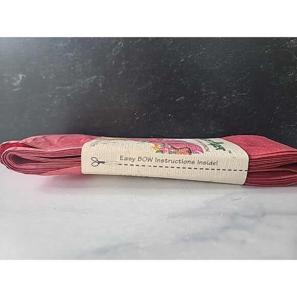 Plaid Shaper Paper Red Wire-Edged Paper Ribbon, Vintage READ - Picture 6 of 10